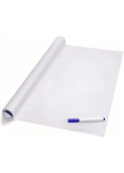 Generic Self Adhesive White Board Paper, Easy Peel And Stick Dry Erase Whiteboard For Classroom, Planning, Office, Kid Painting With 1 Water Pen (78.7&quot; X 17.7&quot;)