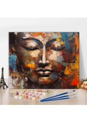 Rebotipy DIY Paint by Numbers for Adults Beginner Buddha Face Adult Paint by Numbers Abstract Texture Art Paint by Number for Adults Paint by Numbers Crafts for Adults Kids 16x20 in