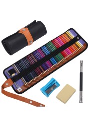 VIKAVAS 50 Colored Pencils Set with Roll Up Canvas Case for Adult Coloring Books Drawing Sketching Pretty Gift for AdultsKids