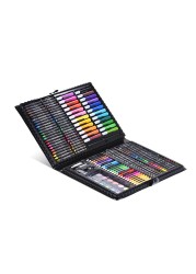 Generic-168pcs Drawing Pen Art Set Kit Painting Sketching Color Pencils Crayon Oil Pastel Water Color Glue with Case for Children Kids