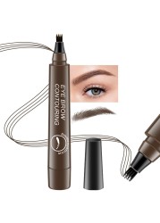 BINGBRUSH Eyebrow Pencil Micro 4 Point Ink Pen by Brow Stylist - Eye Makeup Lift &amp; Snatch Eyebrow Pen Kits Long-Lasting Waterproof Natural Eyebrow Hair (1Pc 02# Dark brown)