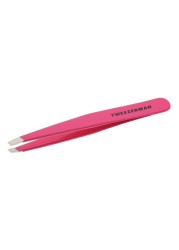 Tweezerman Stainless Steel Slant Tweezer Eyebrow Tweezers for Women and Men Neon Pink