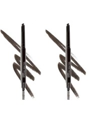 wet n wild Ultimate Eyebrow Retractable Definer Pencil, Dark Brown, Dual-Sided, Fine Tip, Shapes, Defines, Fills Brows Makeup (Pack of 2)