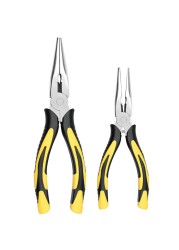 ZUZUAN Premium Long Needle Nose Pliers- 8&rdquo; &amp; 6&lsquo;&rsquo;, Paper Clamp Precision, High Carbon Steel, Soft Grip with Wire Cutter, Long Nose Cutting Pliers for Home, Fishing, Jewelry, Crafts,2pcs