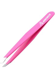 Amorux Eyebrow Tweezers For Women Facial Hair Professional hair removal Stainless Steel Tweezers for Ingrown Facial Hair, Splinter, and Daily Beauty (Black) (Pink)