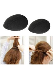 vipolish 4 Pcs 2 Pairs Black Sponge Bump It Up Volume Hair Base Hair Pad Headwear Fluffy Hair Padding Insert Cushion Hairstyle Bum Maker Braid Hair Style Holder for Women Girls