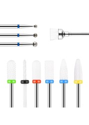 URAQT Ceramic Nail Drill Bits Sets, 10 pcs Electric Nail Drill Bits Kit 3/32&quot;, Professional Cuticle Polishing Bits for Acrylic Gel Nails, Electric Nail Files Manicure Pedicure Drill Tool