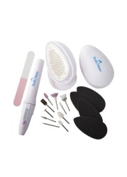 Pedi Mate 18-Piece Professional Pedicure Set Black/White/Silver
