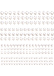 5600 Pieces Pearl Stickers, BENBO Self Adhesive Pearl Stickers Beige Flat Back Pearls Gems Faux Pearl Embellishment Stickers Sheet for Face Beauty Makeup Nail Art Cell Phone DIY Crafts (4 Sizes)
