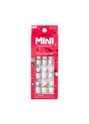 imPRESS KISS No Glue Mani Press On Nails Mini PressOn Manicure for Kids Dream Big Pink Kids Size Squoval Shape Includes 20 Fake Nails with Removable Application Tabs 1 Mini File