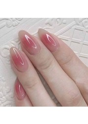 DANMANR Square Press on Nails Short Fake Nails French Acrylic Full Cover False Nails for Women and Girls 24PCS (Pink red)