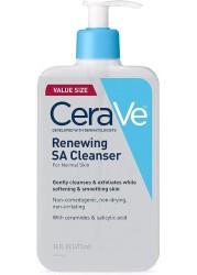 CeraVe Salicylic Acid Cleanser 16 Ounce Renewing Exfoliating Face Wash With Vitamin D for Normal Skin Fragrance Free

