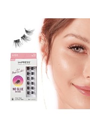 imPRESS KISS False Eyelashes Lash Clusters Falsies Bold Natural 12mm14mm Includes 12 pieces of prebonded lashes Contact Lens Friendly Easy to Apply Reusable Strip Lashes
