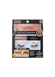 KISS Magnetic Lash Collection Eyeliner Lash Kit 1 Pair of False Eyelashes and Magnetic Eyeliner Entice Reusable Synthetic False Eyelashes With 5 Double Strength Magnets