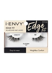 iENVY Half Lashes Edge Fit False Eyelashes Natural Dramatic Look Wispy Cat Eye Clear Band Fluffy Volume Soft Strip Short Half Fake Eyelashes Light Weight Comfort Everyday Easy to Wear FLUTTERY FIT
