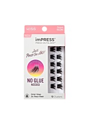 KISS imPRESS False Eyelashes Lash Clusters Falsies Elegant Volume 12mm14mm Includes 12 pieces of prebonded lashes Contact Lens Friendly Easy to Apply Reusable Strip Lashes
