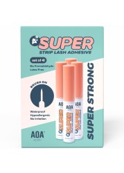 AOA Studio Eyelash Lash Glue Enhancers 4pcs Strip Lash Adhesive Strong Hold Water Proof Formula No Irritation Latex Free Long Lasing Quick Dry Eyelash adhesive 017oz Each 4 Pack Clear
