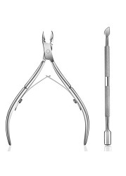Ejiubas Cuticle Pusher Cuticle Cutter Set Surgical Grade Stainless Steel Cuticle Trimmer Cuticle Nipper for Fingernails and Toenails Care Durable Gel Nail Polish Remover Pedicure Manicure Tools