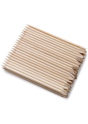 100Pcs Orange Wood Sticks for Nails, HOOMBOOM Double Sided Cuticle Pusher Remover Nail Art Manicure Pedicure Tool for Manicure Pedicure
