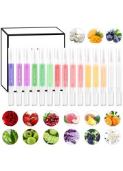 SULLMAR 14pcs Nail Cuticle Oil Pen Gel Nail Oil Pen Nail Nourishment Polish With Vitamins Moisturized Gel Nail Polish Repair Pen For Gel Nails Care