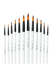 Acrylic Paint Brushes Set 12pcs Professional RoundPointed Tip Artist Paintbrushes for Acrylic Watercolor Oil Painting Face Body Nail Art Crafts Canvas Rock Shoes Miniature Model Fine Detail
