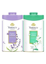 Yardley London English Lavender And Imperial Jasmine Talc 250g Pack of 2