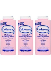 Caldesene Medicated Protecting Powder with Zinc Oxide &amp; Cornstarch-Talc Free, 5 Ounce (3 Pack)