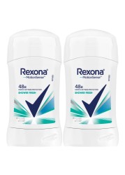 Rexona Women Antiperspirant Deodorant Stick Shower Fresh 40g Pack of 2
