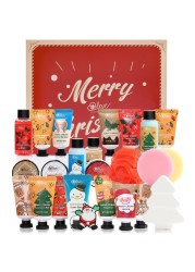2024 Limited Edition Advent Calendar Christmas Gifts Bath Sets for Women 24pcs Spa Gift Set HandFoot Cream Body Scrub Bubble Bath Shampoo Candles Keychain Body Lotion Shower Gel Bath Bomb
