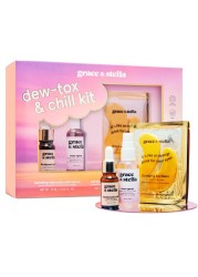 grace &amp; stella Award Winning Dew-Tox &amp; Chill Valentines Day Gifts for Her - Gifts for Women with Gold Eye Masks, Hyaluronic Acid Serum &amp; Rose Spray, Self Care Gifts for Mom, Wife, Bridesmaids, Teens