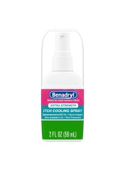 Benadryl Extra Strength Anti-Itch Cooling Spray, Diphenhydramine HCI Topical Analgesic and Zinc Acetate Skin Protectant for Fast Relief from Most Outdoor Itches, Travel Size, 2 fl. oz