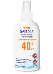 SAFE SEAJellyfish StingBlocking Sunscreen SPF 40 Spray 4 Fl oz Waterproof Biodegradable Coral ReefSafe Body and Face Sunscreen AntiJellyfish and SeaLice sting protection