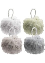 Marrkhor 4 Pcs Shower Bath Sponge Shower Loofahs Balls Multicolou