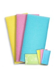 CASAVIDAExfoliating Washcloth Back Scrubber for Shower Exfoliating Body Scrubber Japanese Beauty Washcloth African Net Sponge Bath Korean Loofah Towel Wash Cloth Body Shower Scrub Towel 3 Pack