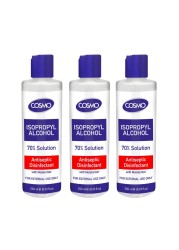 Cosmo Isopropyl Alcohol, 70% Solution Liquid - 250ml, Pack Of 3