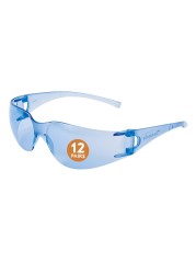 KLEENGUARD Element Safety Glasses (33072), Lightweight, Economical, Disposable, Metal-Free, Light Blue Lens &amp; Frame, 12 Pairs / Case