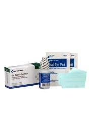 PhysiciansCare 5Piece Eye Wash Kit with Oval Eye Pads First Aid Adhesive Strips Emergency Eye Rinse