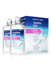 Sensitive Eyes Saline Solution from Bausch &amp; Lomb, for Soft Contact &amp; Gas Permeable Lenses, Saline Solution with Potassium, 2 x 12 Fl Oz (710 mL)