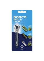 Dorco Pace Try Me Razor With Cartridge Blue 4 PCS
