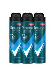 Rexona Men Advanced Protection Active Dry Deodorant 150ml Pack of 3