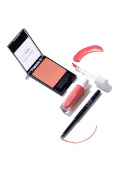 wet n wild Edit Makeup Set Peaches And Cream MegaLast Liquid Catsuit Peach Style Color Icon Blush Pearlescent Pink Perfect Pout Gel Lip Liner Think Flamingo