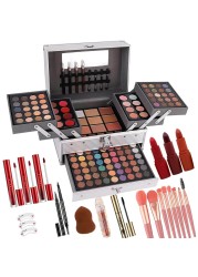 UNIFULL 132 Color All- In- One Makeup For Women Full Kit,Professional Makeup Kit,Makeup Gift Set for Women,Girls&amp;Teens,Include eyeshadow/lipstick/concealer/Lip Gloss/Eyeliner/Mascara（006N2-Silver）