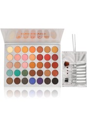35 Colors Eyeshadow Palette with 7Pcs Makeup Brushes Set All in One Makeup Kit Matte Shimmer Pigmented Eye Shadow Pallete Waterproof Powder Natural Nude Naked Smokey