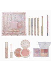 Makeup Kit for Women 8 Pieces Makeup Sets 4 Color Lipsticks Eyeshadow Eyebrow Pencil Concealer Blush Palette 8Pcs Gift Box Makeup Bundle Value Set
