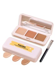 3 Colors Correcting Concealer PaletteFull Coverage Cream Contour PaletteProfessional Contouring Foundation Long Wear Highlighting Concealer Contour Cream Makeup Palette with Brush