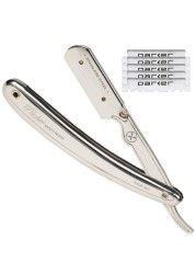 Parker Mens SR1 Stainless Steel Straight Edge Razor With 5 Parker Platinum Blades