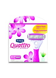 Schick Quattro Ultra Smooth Razor Blade Refills for Women Value Pack 6 Count