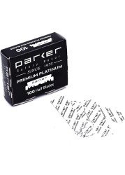 Parker Premium Platinum 12 Blades 100 Count For Professional Barber Razors Shavette Style Razors and Disposable Blade Straight Razors that accept Half of a Double Edge Razor Blade