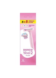 Dorco Shai 2 Portable Razors Pink 10 Razors