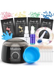 Waxing Kit for Women Madors Wax Warmer Hair Removal Kit with Intelligent Temperature Control Wax Machine and Hard Wax Beads